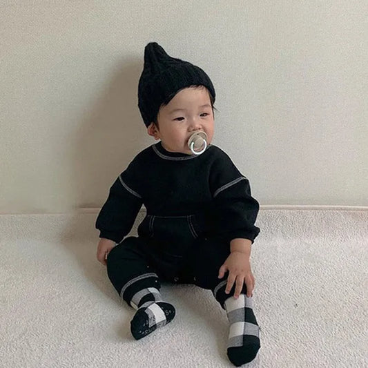 Baby Clothes Solid Cotton Toddler Boys Jumpsuits Korean Style Baby Romper