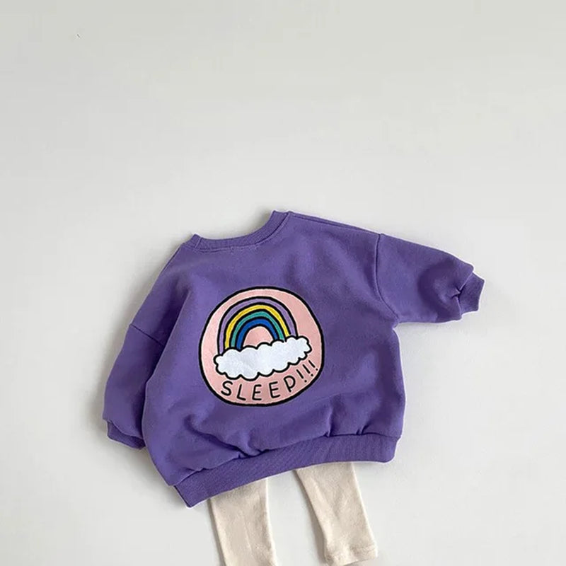 Baby Clothes Rainbow Hoodies and Pants Baby Suit Korean Outfit